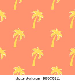 Palm tree silhouette seamless pattern background. Vector Illustration