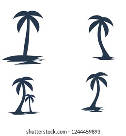 	
A palm tree silhouette set.
