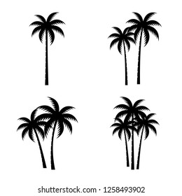 A palm tree silhouette set.