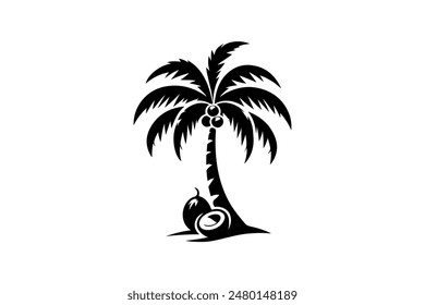 Silueta de la palmera, árbol de la palmera de la silueta, diseño del árbol de la palmera del Vector