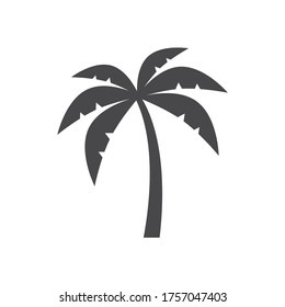 Palm tree silhouette simple black isolated vector icon.