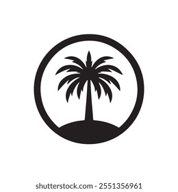 Silhueta de palmeira, Palm tree verão logotipo modelo vetor ilustração