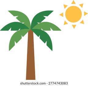 Palm tree silhouette under bright tropical sun