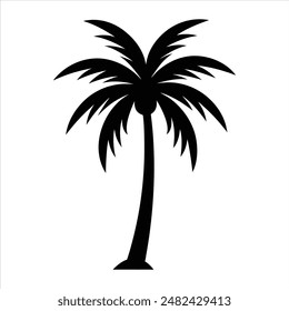 Palm tree silhouette vector art illustration