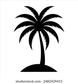 Palm tree silhouette vector art illustration