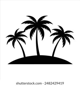 Ilustración de Arte vectorial de silueta de árbol de palma
