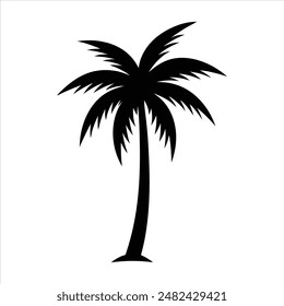 Ilustración de Arte vectorial de silueta de árbol de palma