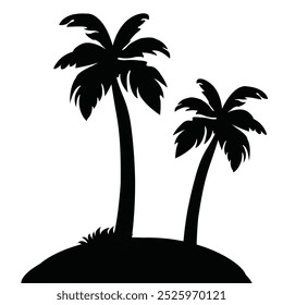 Palm tree silhouette vector art design white background