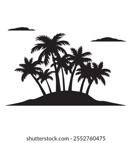 palm tree silhouette vector art. Coconut vector