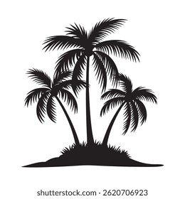 Palm tree Silhouette Vector, Black palm trees