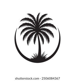 palm tree silhouette vector design eps