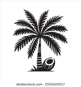 Palm Tree Silhouette, Silhouette Palm Tree, vector Palm tree design