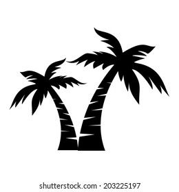 Palm Tree Silhouette Vector Drawing