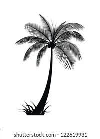 Palm Tree Silhouette Vector Grass Stock Vector (Royalty Free) 122619931 ...