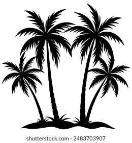 Palm tree silhouette vector icon