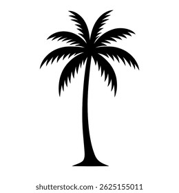 Palm Tree Silhouette. vector: Ideal for use as a tattoo, icon, web graphic design, and infographic concepts."