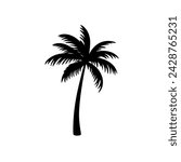 palm tree silhouette vector illustration with fully editable