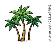 Palm tree silhouette vector illustration icon