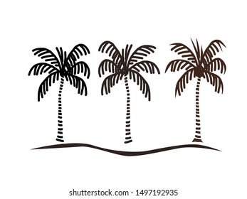 palm tree silhouette vector illustration suitable for logo and icon