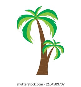 Palm tree silhouette vector, palm tree illustration, coconut tree , flat vector illustration