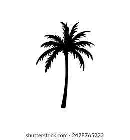 palm tree silhouette vector illustration with fully editable