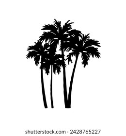 palm tree silhouette vector illustration with fully editable