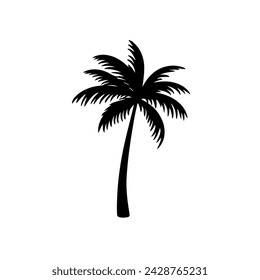 palm tree silhouette vector illustration with fully editable