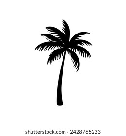 palm tree silhouette vector illustration with fully editable