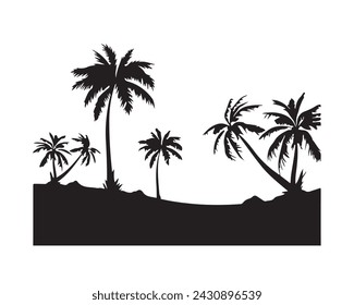 Palmensilhouette. Vektor-Illustration aus Palmenbaum. Kunst im Sommer.