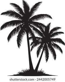 Palm Tree silhouette vector Illustration