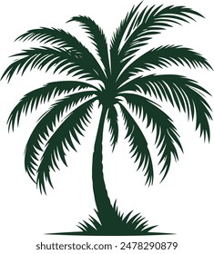 Ilustración vectorial de silueta de palmera