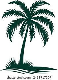 Palm tree silhouette vector illustration