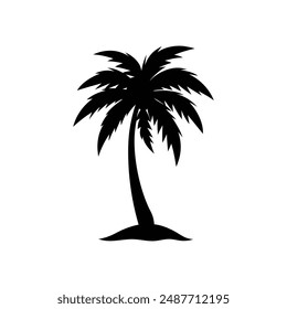 Ilustración vectorial de silueta de palmera