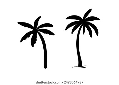 Palm tree silhouette vector illustration isolated on white background