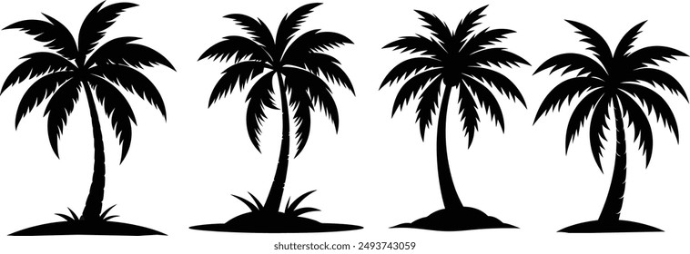  palm tree silhouette vector illustration