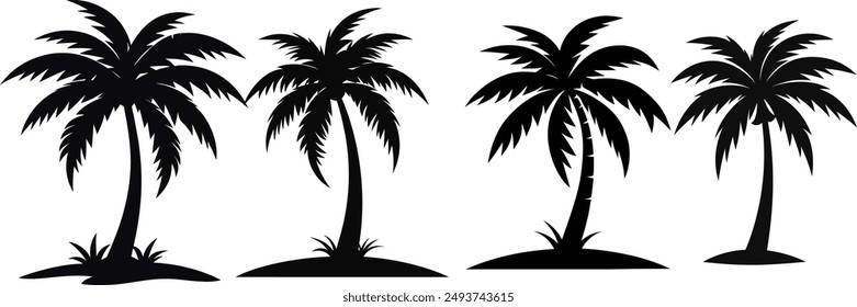  palm tree silhouette vector illustration