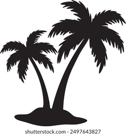 Ilustración vectorial de silueta de palmera. Icono de palmera Arte vectorial.