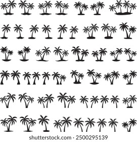 Palm tree silhouette vector illustration. Palm tree icon vector art.