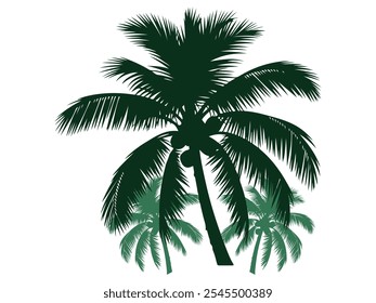 palm tree silhouette vector illustration isolated on white background