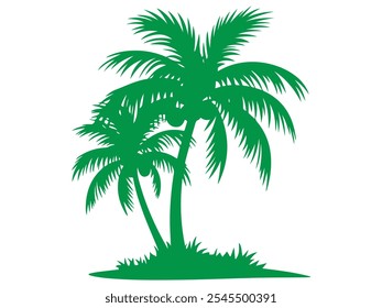 palm tree silhouette vector illustration isolated on white background