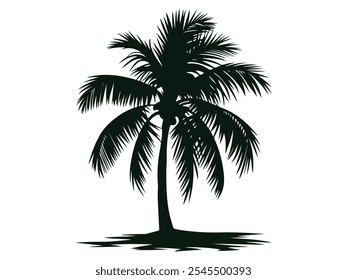 palm tree silhouette vector illustration isolated on white background