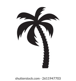 Palm tree silhouette vector illustration isolated on white background