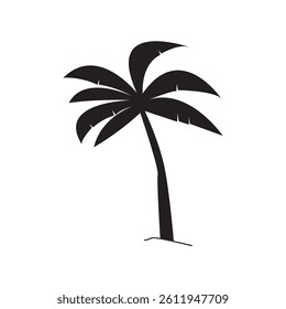 Palm tree silhouette vector illustration isolated on white background