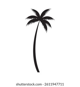 Palm tree silhouette vector illustration isolated on white background