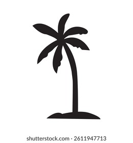 Palm tree silhouette vector illustration isolated on white background