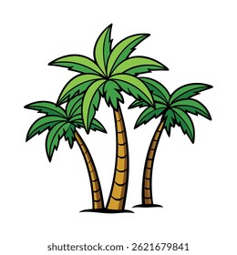 Palm tree silhouette vector illustration icon