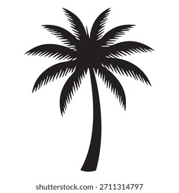Ilustración vectorial de silueta de palmera
