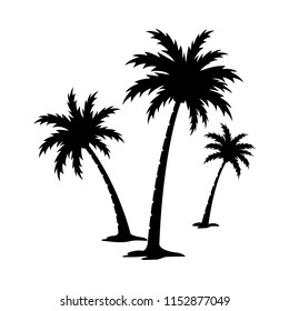 Palm tree silhouette vector image.