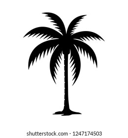 Palm tree silhouette vector image.