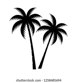 Palm tree silhouette vector image.